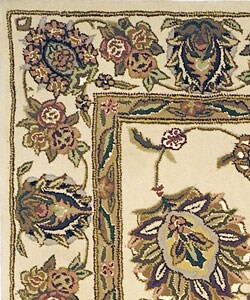 Handmade Traditions Tabriz Ivory Wool and Silk Rug (8'9 x 11'9)