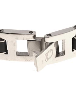 Stainless Steel and Rubber Link Bracelet