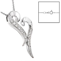 14k White Gold 1/4ct Diamond Heart Pendant