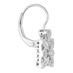 10k White Gold and 1/6ct Diamond Dangle Earrings