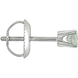 14k  Gold 1/4ct TDW  Round Diamond Solitaire Screw Back Stud Earrings (J-K/ I2-I3)