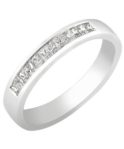 14k White Gold 1/2ct TDW Princess Diamond Band (H-J,VS)