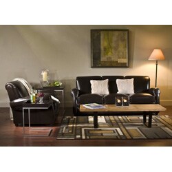 Espresso Bi-cast Leather Two Chairs and Sofa Set