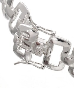 Sterling Silver Open Square Link Bracelet