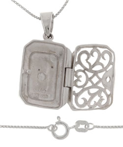 Sterling Silver Marcasite Locket Pendant