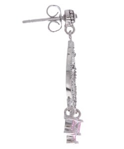 Sterling Silver Marcasite and Pink CZ Earrings