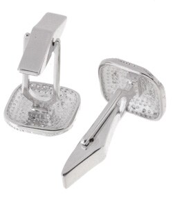 Icz Stonez Sterling Silver Square Cuff Links
