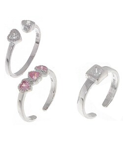 Sterling Silver 3-piece Toe Ring Set