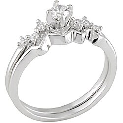 14k White Gold 1/4ct TDW Diamond Bridal Ring Set (I1-I2)