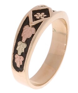 14k/ 10k Black Hills Gold Ladies Antiqued Band