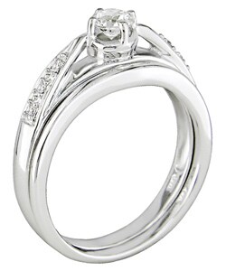 14k White Gold 1/4ct TDW Diamond Bridal Ring Set (G-I, I3)