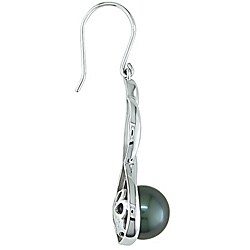 14k Gold Cultured Black Tahitian Pearl Earrings (8-9mm)