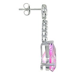 14k Gold Pink Topaz 1/6ct TDW Diamond Earrings