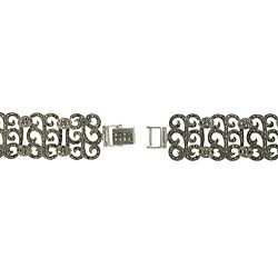 Sterling Silver Marcasite Filigree Bracelet
