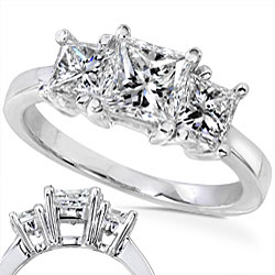 14k Gold 1 1/2ct TDW Diamond 3-stone Ring (H-I, SI1-SI2)