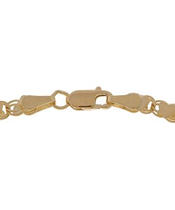 14k Yellow Gold Mirror Heart Anklet