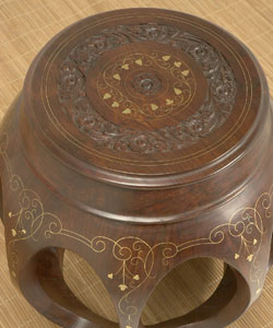 Hand-carved Tabla Side Table (Pakistan)