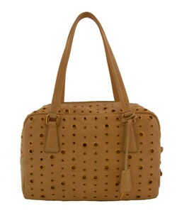 Prada Perforated Leather Satchel
