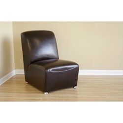 Claremont Espresso Bi-cast Leather Armless Club Chair
