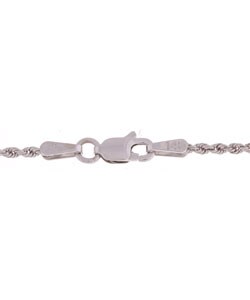 14k White Gold 20-inch Diamond-cut Rope Chain (1.5 mm)