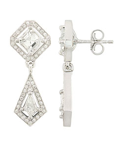 18k White Gold 1 5/8ct Diamond Drop Earrings