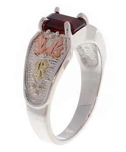 Black Hills Gold on Siver Garnet Ring