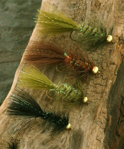 Gold Bead Crystal Wooly Bugger Selection of 24 Flies