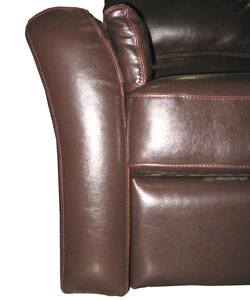 Chocolate Reclining Leather Sofa and Reclining Loveseat Set