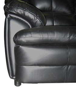 Black Leather Sofa and 2 Reclining Rocking Chairs