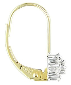 14k Two-tone Gold and 1/4ct Diamond Earrings