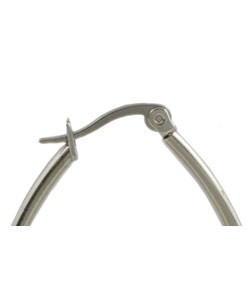 Stainless Steel Oval Hoop Earrings