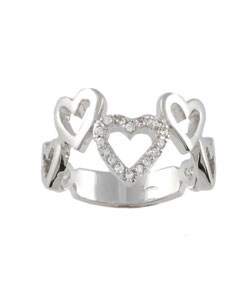 Sterling Silver Multi Heart CZ Ring