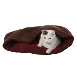 Hoodwink Snuggle Nest Chocolate/ Wine Small Pet Bed