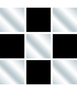 Black Mirror Square Wall Tiles (Set of 3)