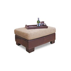 Brown/ Beige Durasuede Sofa Sectional and Ottoman