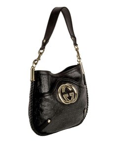 Gucci Embossed Logo Medium Leather Handbags