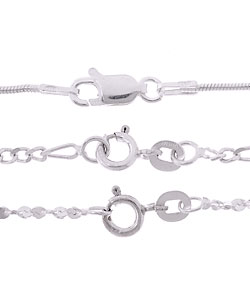 Sterling Silver Three-piece Necklace Set (16 in)