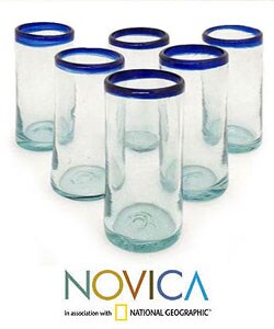 Cobalt Kiss 6-piece Drinking Glass Set (Mexico)