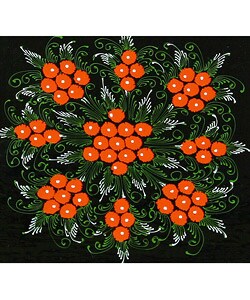 Handmade Black Lacquer Floral Design Jewelry Box
