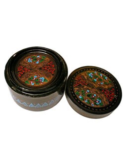 Handmade Etched Lacquer Coasters (Set of 6)