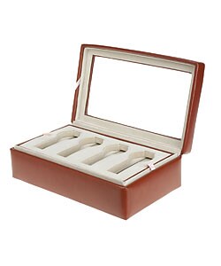 Elegant Brown Leather 8-slot Watch Box