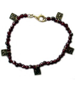 Gemstone and Sterling Silver Charm Bracelet (Israel)