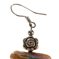 Brown Freshwater Biwa Pearl Earrings