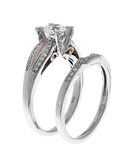 14k Two-tone Gold 1ct TDW Diamond Wedding Ring Set (G-H, I1)