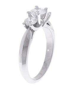 14k White Gold 1ct TDW Round Diamond Three-Stone Ring (G-H, I1)