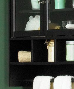 Black Arch Top Wall Cabinet