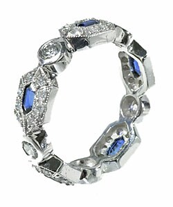 Tacori Platinum 7/8ct TDW Diamond and Sapphire Ring (G, VS)