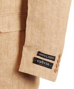 Calvin America Men's Tan Linen Suit