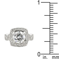 Michele Mies Silvertone Pave Cocktail CZ Ring