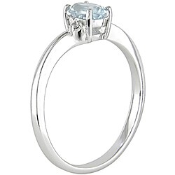 10k White Gold Oval Sky Blue Topaz Ring